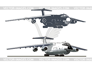 Art of jet cargo airplane - vector image