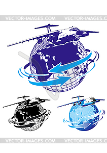 Commercial freighter as logo - vector clip art