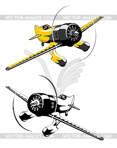 Retro racing airplane - vector image