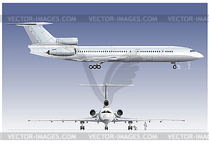 Hi-detailed passenger airliner - vector image