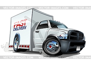 Cartoon delivery cargo truck - vector image