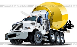 Cartoon Mixer Truck one click repaint option - vector image