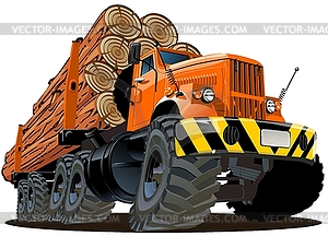 Cartoon logging truck - vector clip art