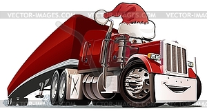 Cartoon christmas truck - vector clipart