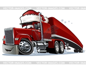 Cartoon Christmas Truck - vector clipart