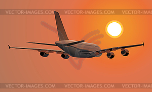 Detailed A380 passenger jetliner - color vector clipart