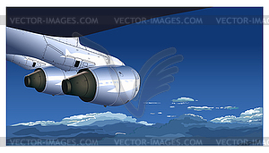 View of airplane - vector clipart