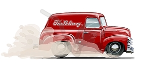 Cartoon retro delivery van - vector EPS clipart