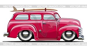 Cartoon retro van - vector image