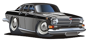 Cartoon retro car - vector image