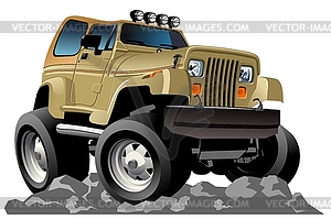 Cartoon jeep - vector image