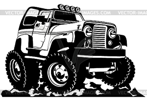 Cartoon jeep - vector image