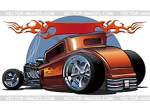 Cartoon retro hot rod - vector clip art