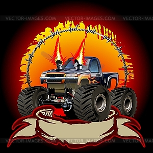 Cartoon Monster Truck - vector clipart