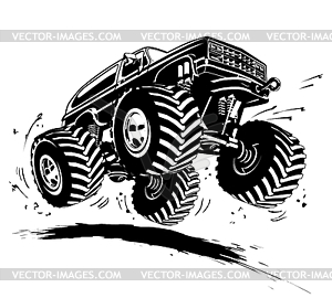 Мультяшный Monster Truck - иллюстрация в векторе