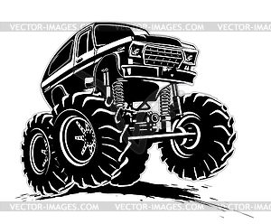 Мультяшный Monster Truck - векторная графика