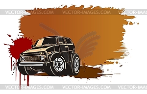 Cartoon jeep - vector clipart / vector image