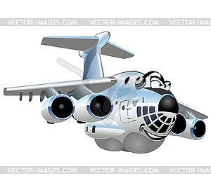 Cartoon Cargo Airplane - vector image