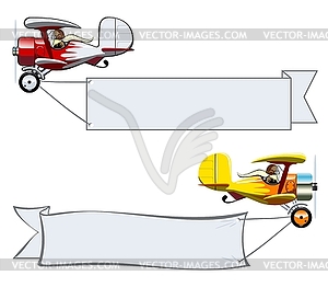 Cartoon Biplane - vector image