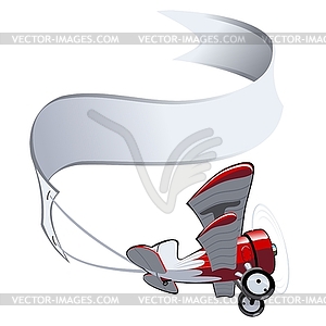 Cartoon Biplane - vector clipart