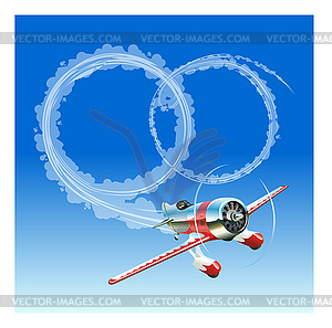 Plane sending wedding message - vector clip art