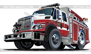 Cartoon Fire Truck - vector image