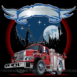 Cartoon Fire Truck - vector clipart