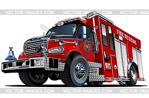 Cartoon Fire Truck - vector image