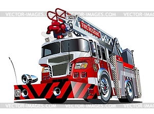 Cartoon firetruck - color vector clipart