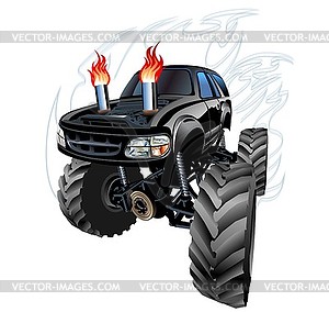 Мультяшный Monster Truck - клипарт в векторном формате