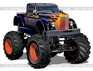 Мультяшный Monster Truck - векторное изображение EPS
