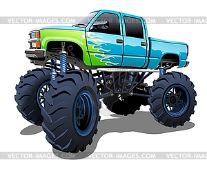 Мультяшный Monster Truck - векторное графическое изображение