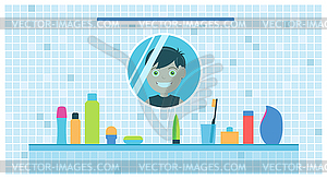 Набор для ванной комнаты - векторизованное изображение клипарта