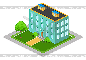 Isometric Big House - vector clip art