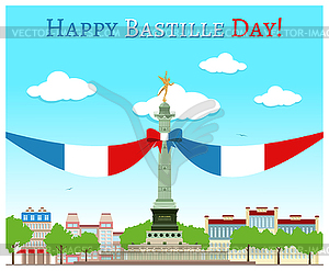 Happy Bastille Day - vector clipart / vector image