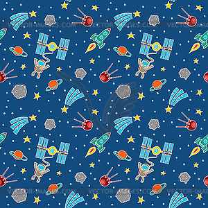 Seamless Space Doodle - vector image