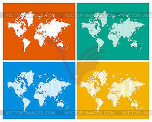 World Map in 4 Styles - vector EPS clipart