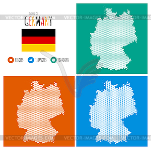 Germany Map in 3 Styles - vector clipart