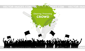 Cheering or Protesting Crowd - vector image