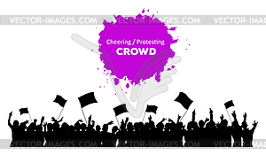 Cheering or Protesting Crowd - vector clip art