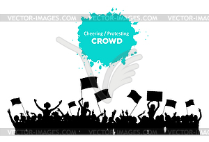 Cheering or Protesting Crowd - vector clipart / vector image