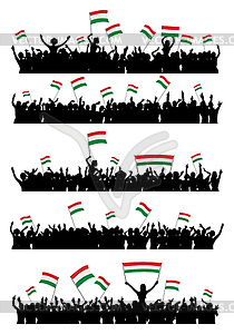 Cheering or Protesting Crowd Hungary - vector clip art