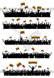 Cheering or Protesting Crowd Lithuania - vector clipart / vector image