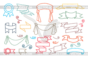 Doodle Banners Set - vector EPS clipart