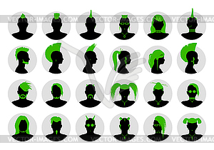 Anonymous Goth, Punk and Alternative Avatars - royalty-free vector image