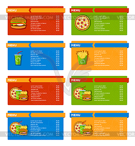 Fast Food Menu Banners - vector clipart