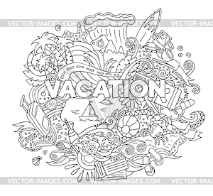 Doodle Summer Vacation - vector image