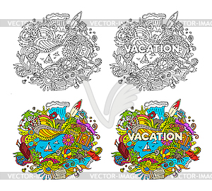 Doodle Summer Vacation - vector image