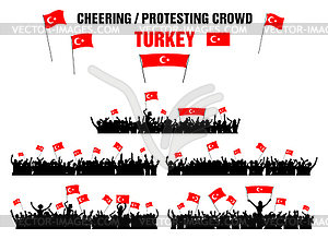 Cheering or Protesting Crowd Turkey - royalty-free vector clipart