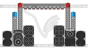 Festival and Concert Stage Equipment - vector image